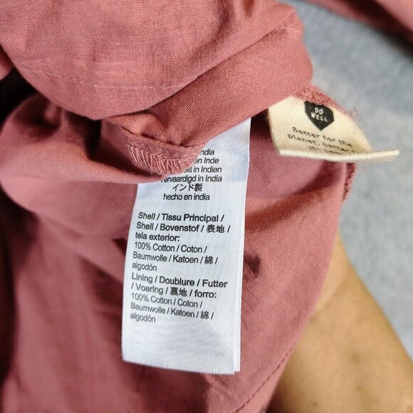 Madewell Dress Women's Small Coral Crinkle Wrap Tiered Pleated A-Line Prairie - Picture 7 of 12